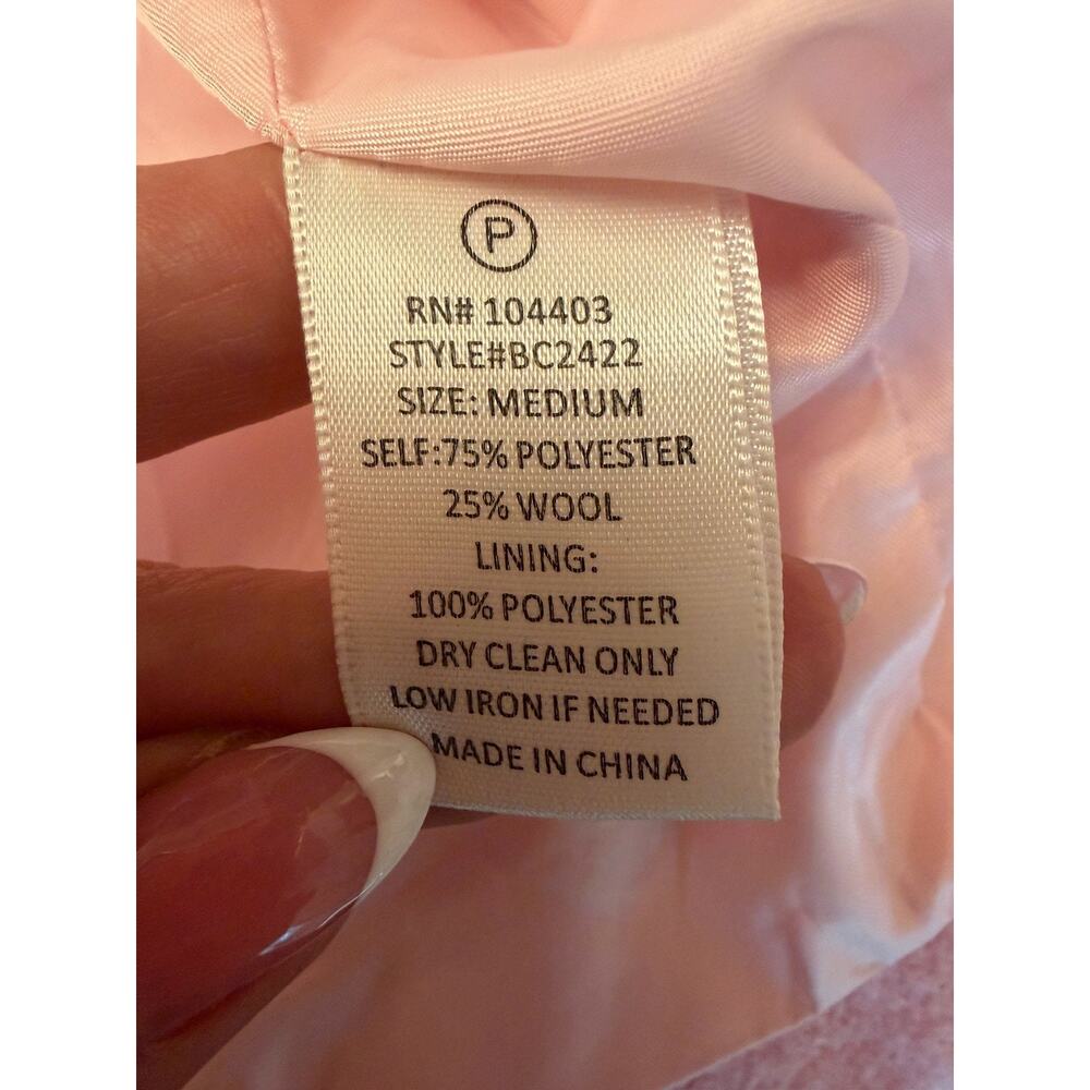 NWT JOA Los Angeles Wool Blend Pastel Pink Overcoat Sz M Feminine Oversized - Picture 9 of 11